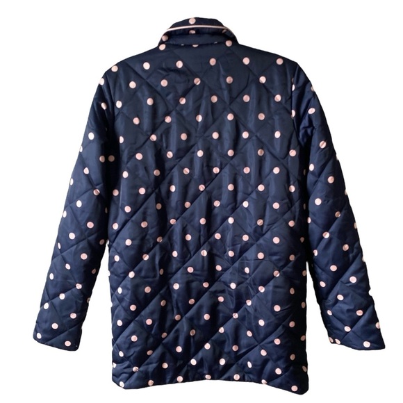 ASOS Women's Waterproof Navy Polka Dot Lightweight Puffer Jacket Size 2 - Picture 5 of 8